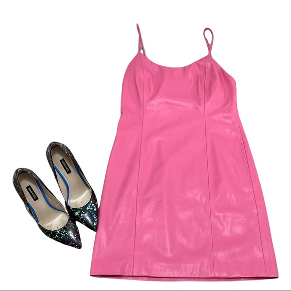 Alice & Olivia Nelle. Vegan Leather Strappy Mini Dress BNWT - Picture 5 of 6